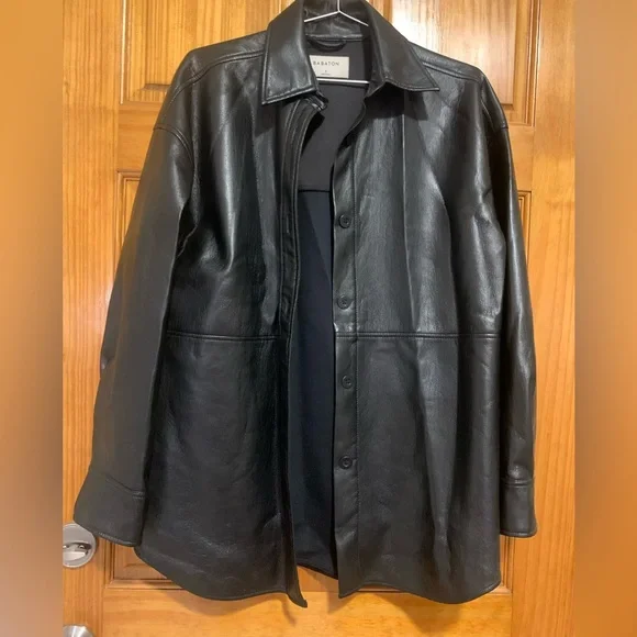 Aritzia Babaton Faux Leather Over Shirt - Picture 2 of 6